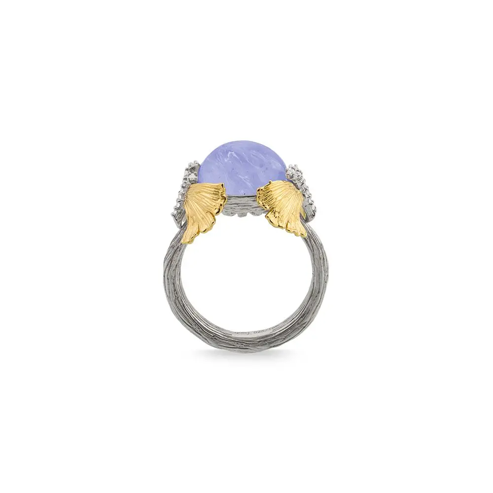 Butterfly Gingko Double Butterfly Dome Ring 1