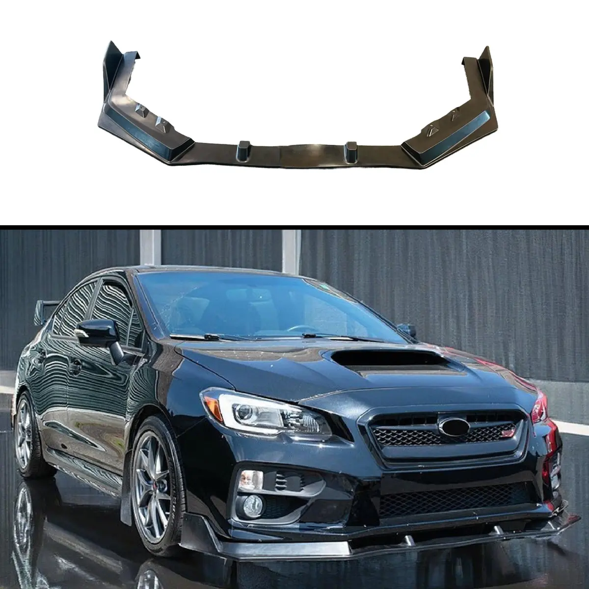 2015-2021 Subaru Wrx Sti Va - Polyurethane Front Lip - Pu Black 1