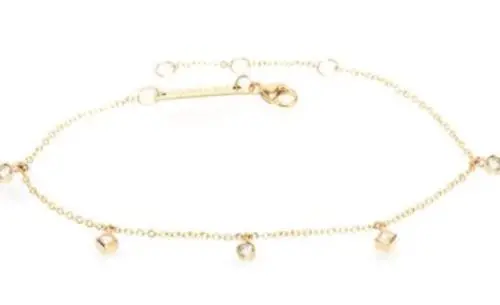 14K Yellow Gold Round And Princess Diamond Dangle Bracelet 1