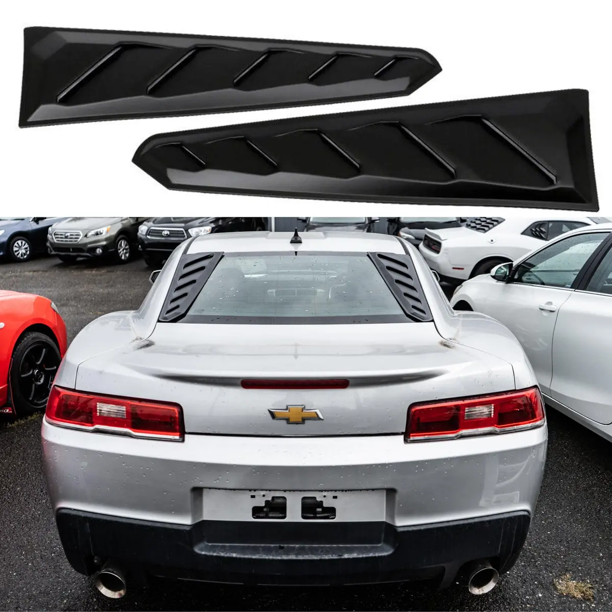 For Chevy Chevrolet Camaro 5Th 2010-2015 Matte Black Sunshade Rear Window Louver 1