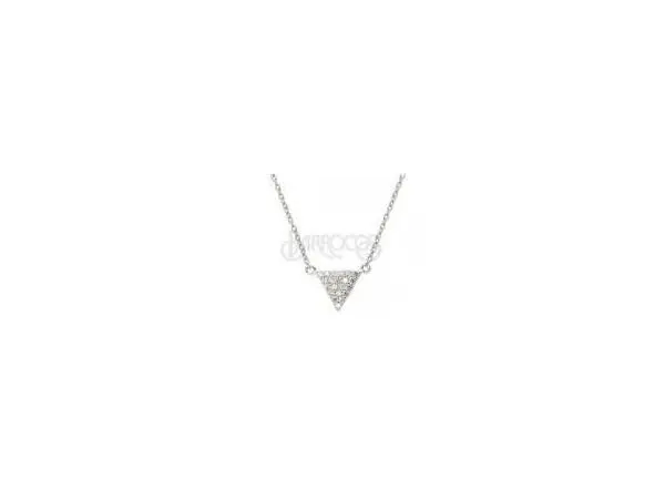Sterling Silver Triangle Pendant With Cz's 1