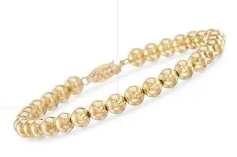 Yellow Sterling Silver 6Mm Bead Bracelet 1