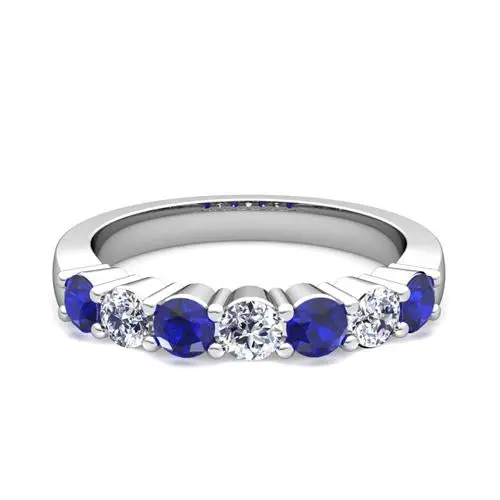 14K White Gold Sapphire And Diamond Ring 1