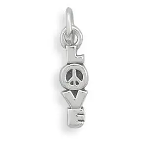 Sterling Silver Love & Peace Pendant 1