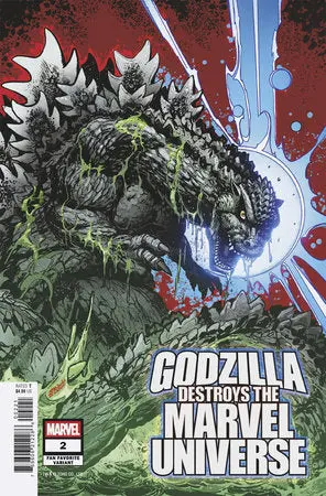 Godzilla Destroys Marvel Universe #2 Jeff Zornow Fan Favorite Var 1