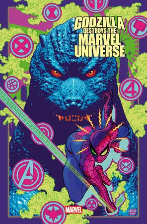 Godzilla Destroys The Marvel Universe #4 Aco Variant 1