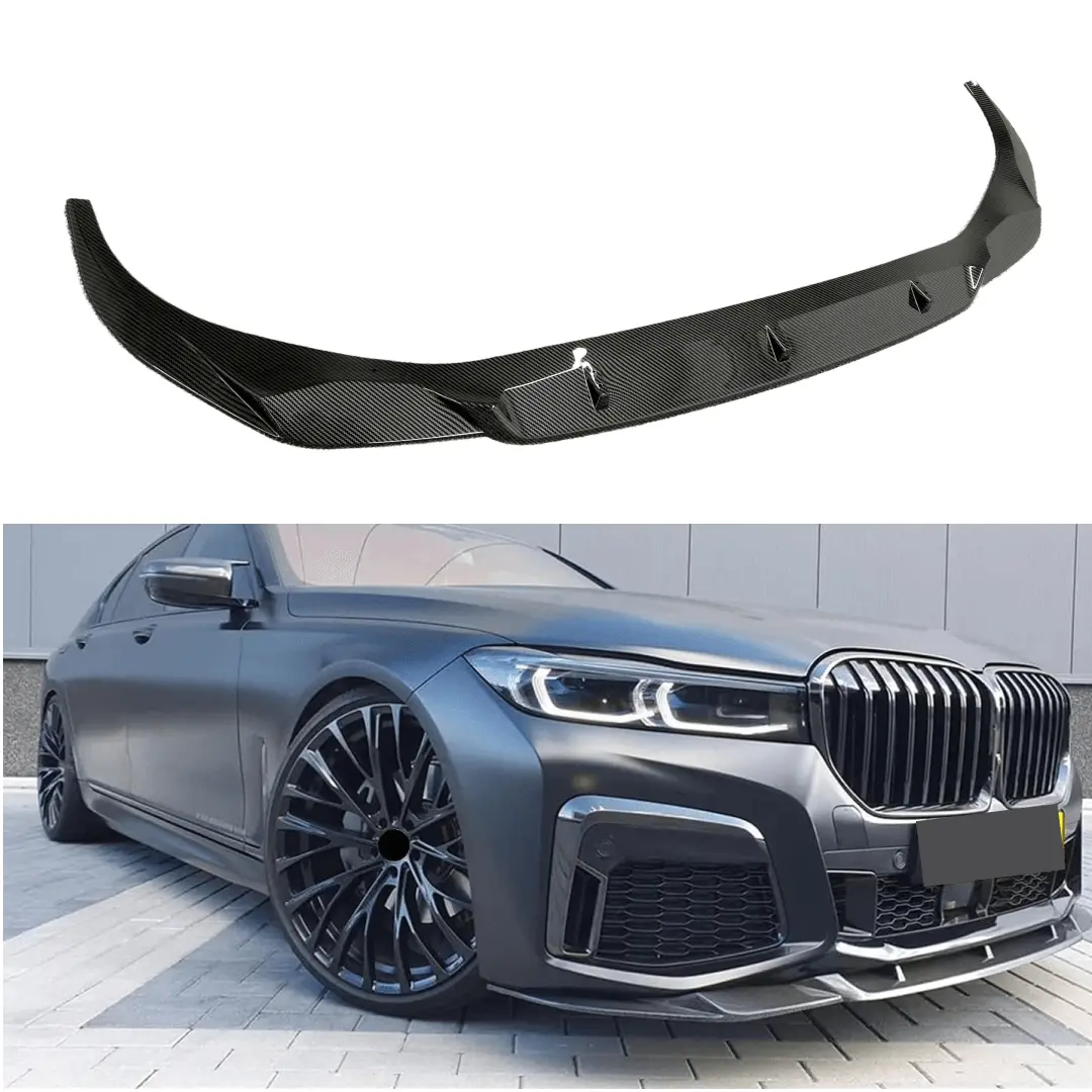 For 2020-2022 Bmw 7 Series G12 Carbon Fiber Print Front Bumper Lip Spoiler 1