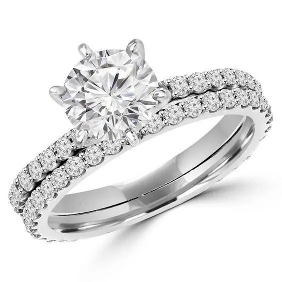 Round Diamond Solitaire Engagement Ring With Eternity Shank 1