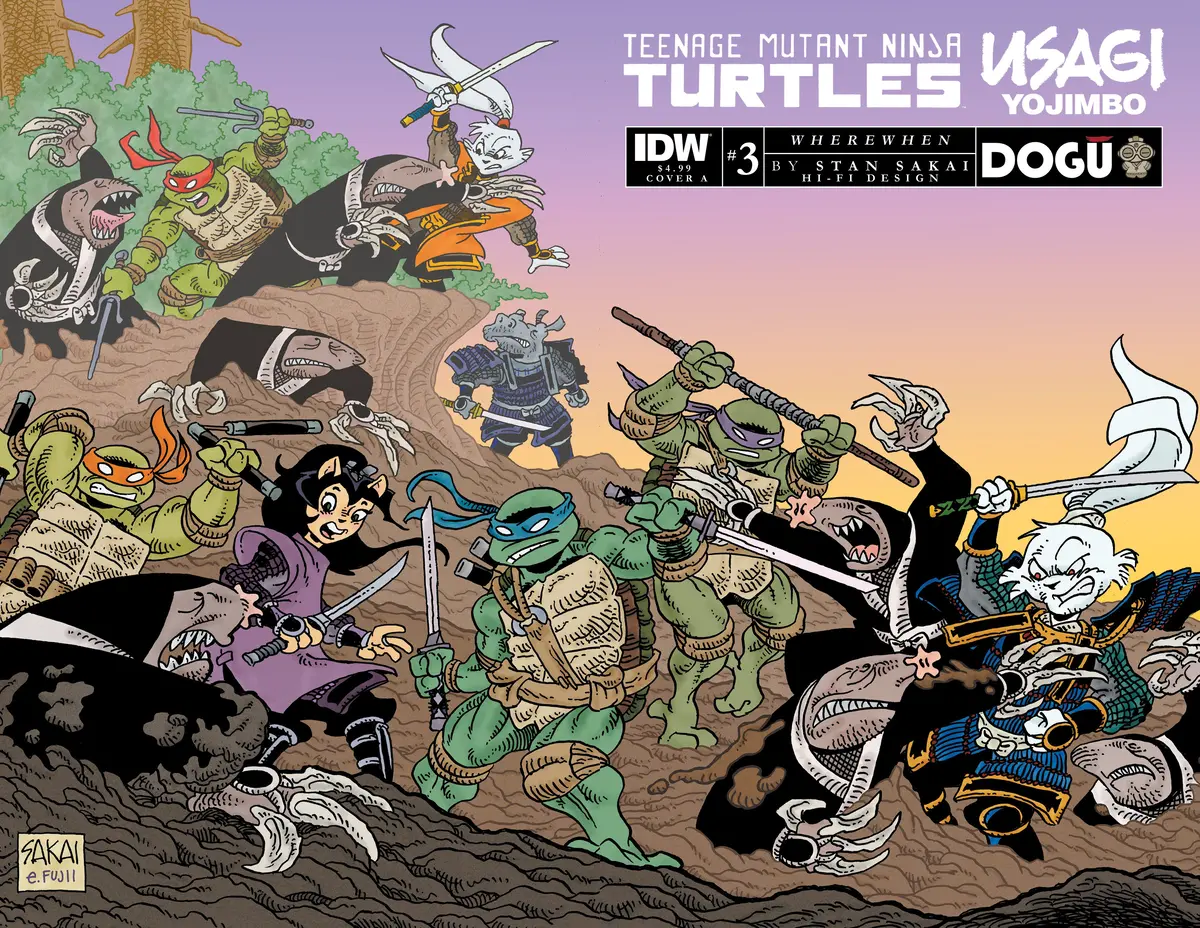 Tmnt Usagi Yojimbo Wherewhen #3 Cvr A Sakai (Damaged) 1