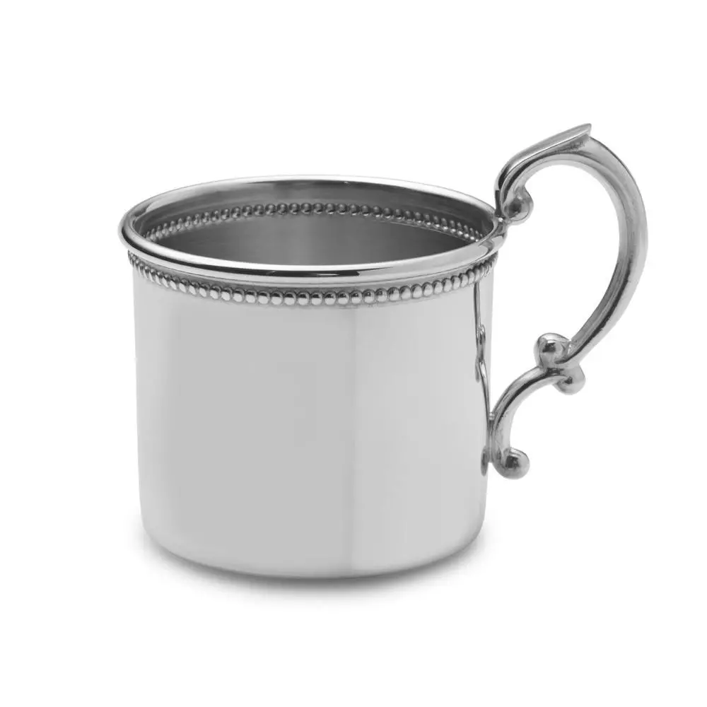 Beaded Pewter Baby Cup 1