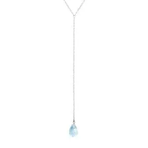 Sterling Silver Blue Topaz Drop Y Necklace 1