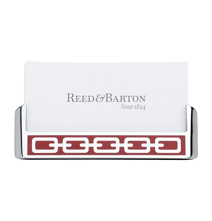 Silver Plate  Poppy Silver Link Card Holder 1