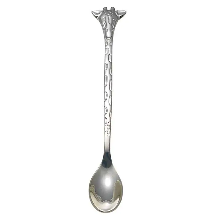 Silver Safari Silverplate Giraffe Baby Feeding Spoon 1