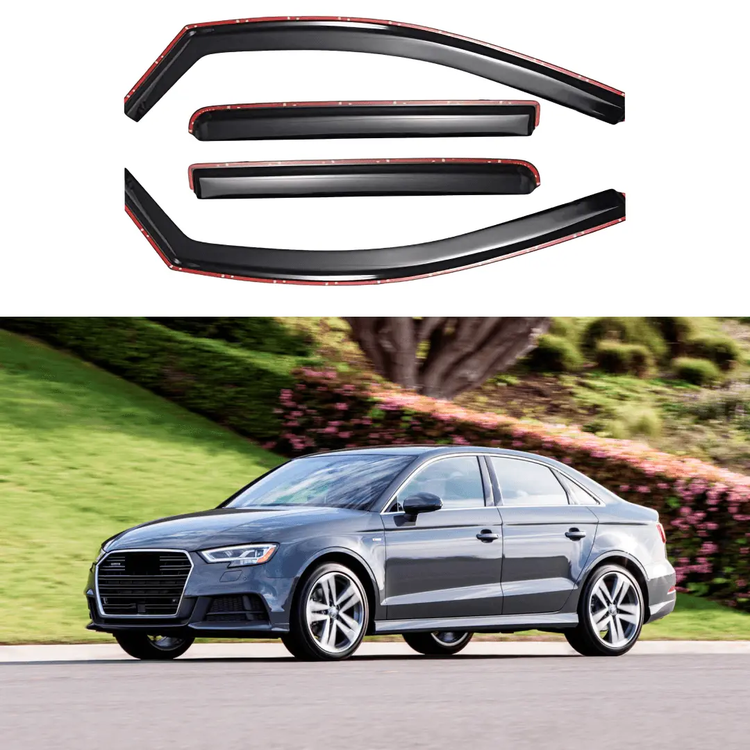 Fits 2016-2020 Audi A3 In-Channel Window Vent Visors Rain Guard Shade Protector 1