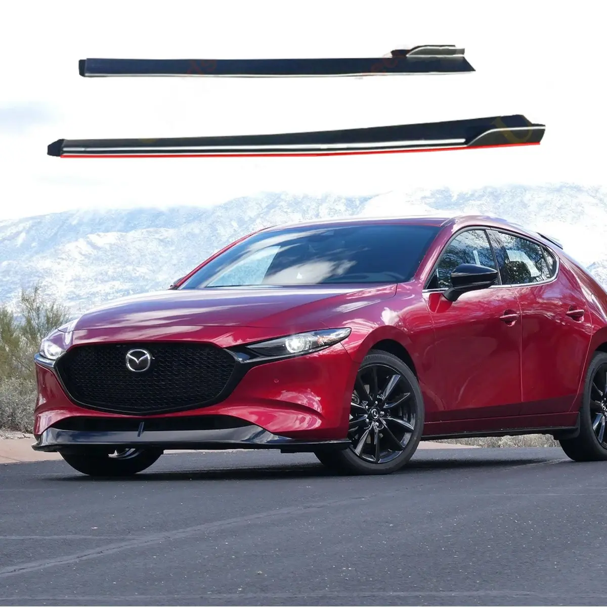 Side Skirt & Under Spoiler Fits Mazda 3 ( 2012-2024 ) 1