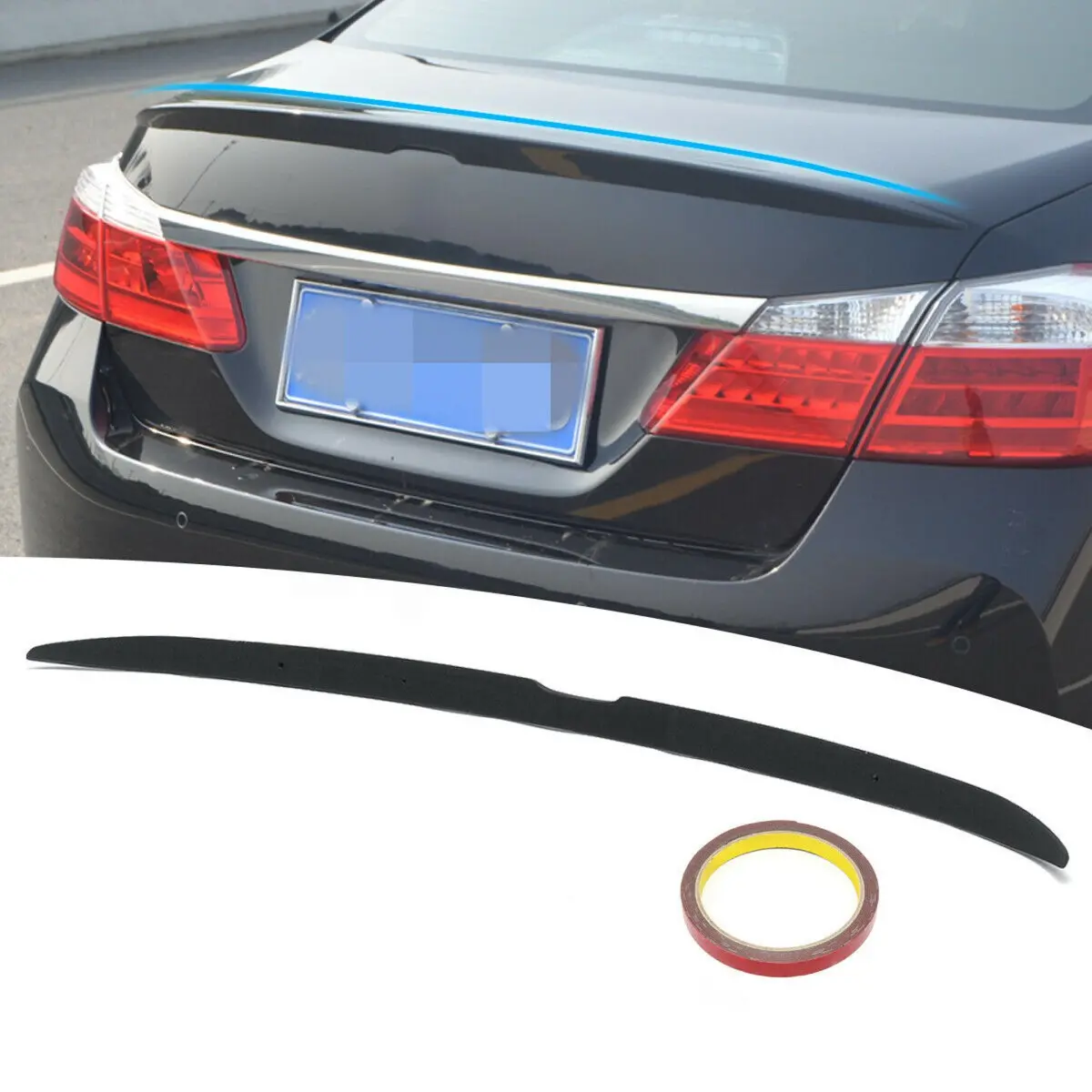 Fit 2013-2017 Accord 4Dr Sport Trunk Lid Spoiler Wing (Painted #Nh731p Crystal Black ) 1