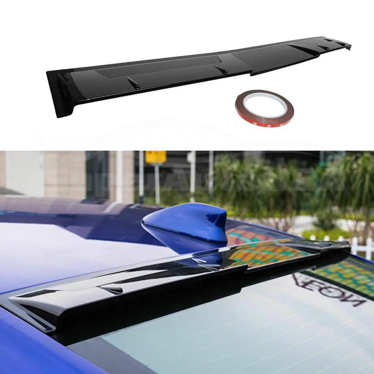 Fit 2018-2023 Honda Accord Rear Window Visor Roof Spoiler Wing (Gloss Black) 1
