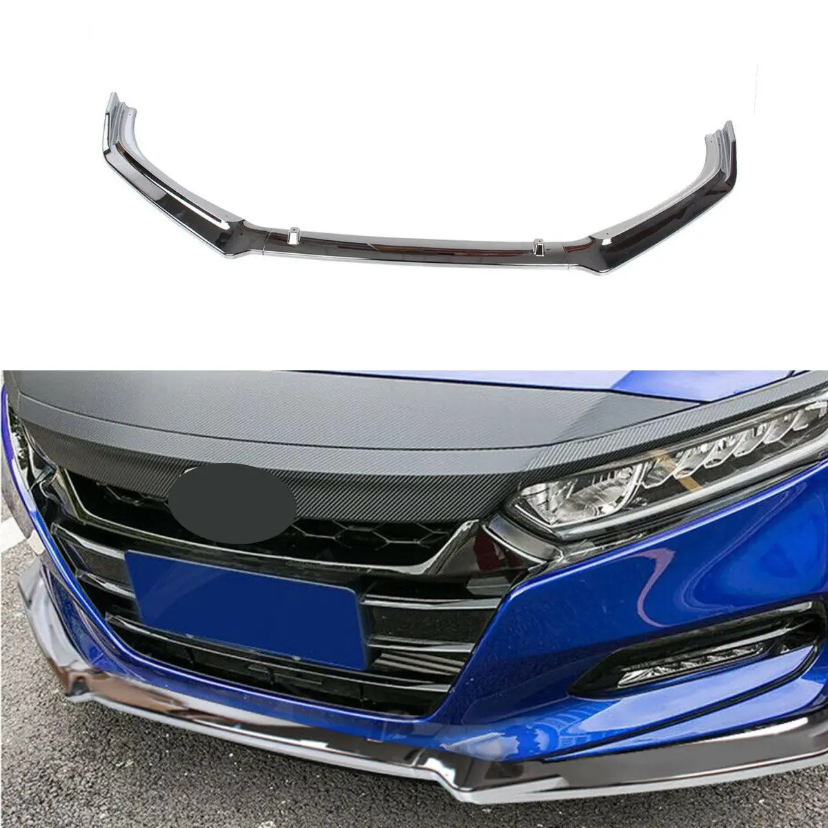 Front Splitter Lip Spoiler Fits 2018- 2020 Honda Accord 4Dr Sedan 1