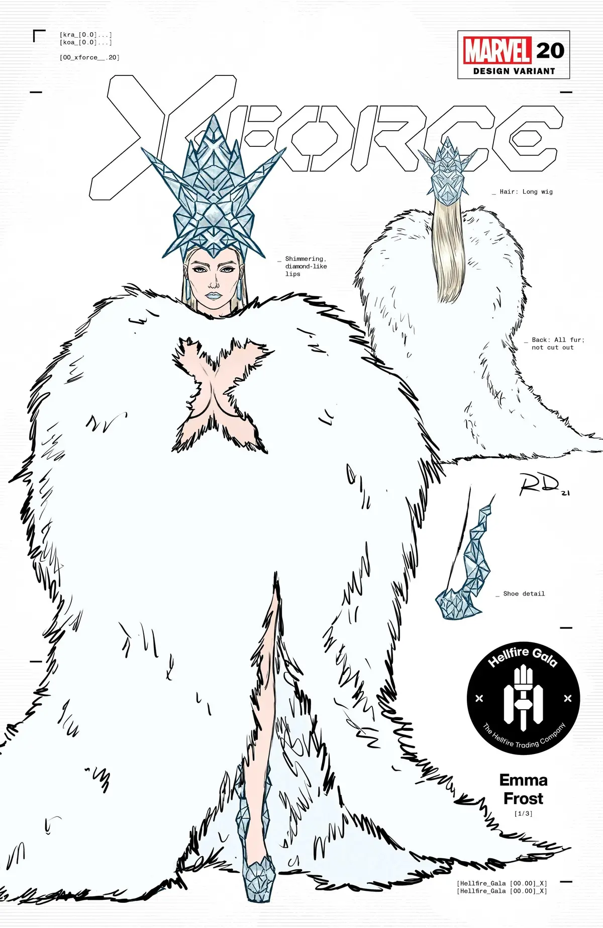 X-Force #20 Dauterman Emma Frost Design Var Gala 1