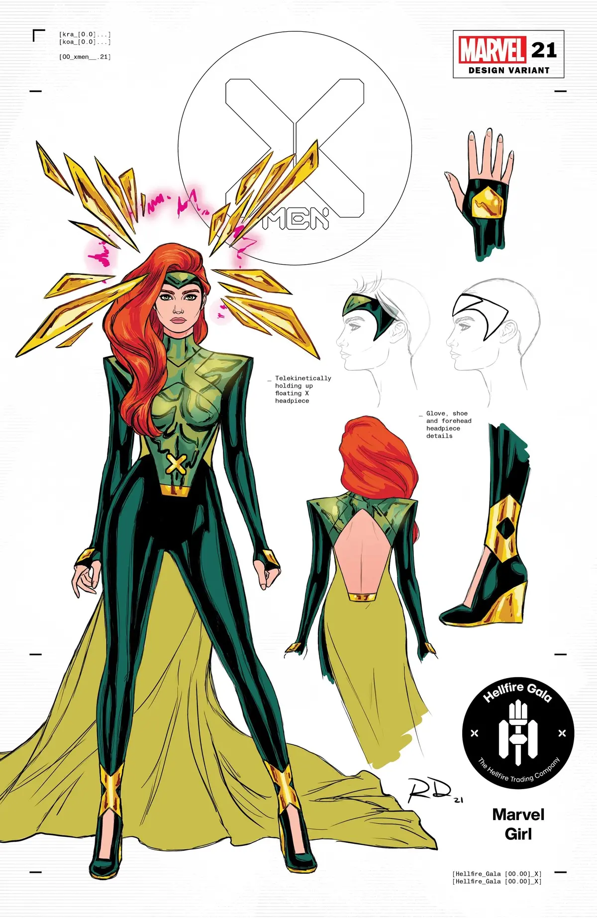 X-Men #21 Dauterman Jean Grey Design Var 1