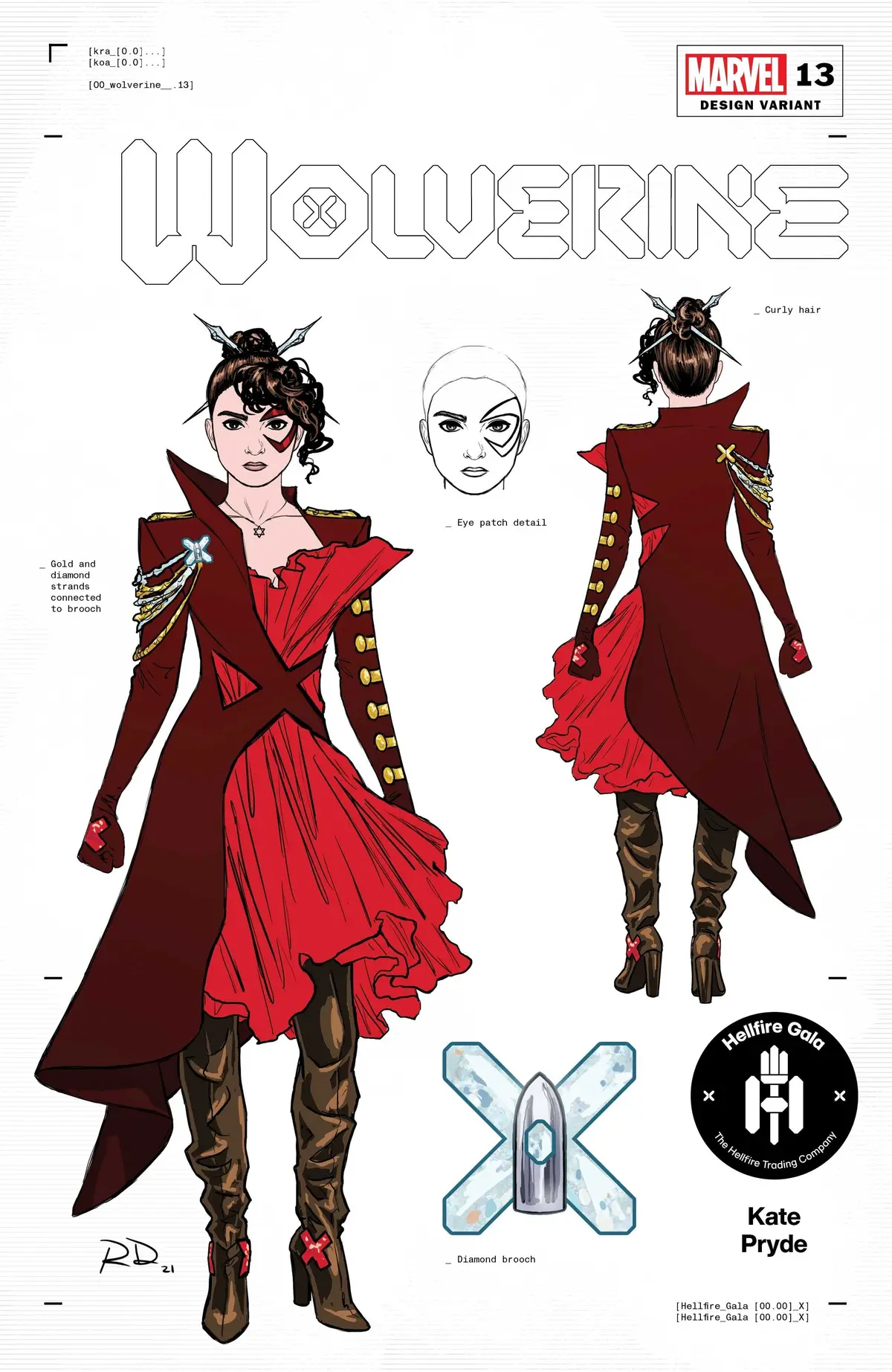 Wolverine #13 Dauterman Kate Pryde Design Var Gala 1