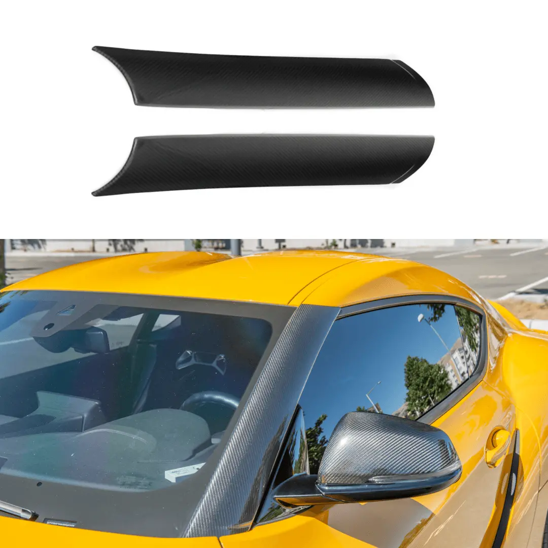 Fits 2020-Up Toyota Gr Supra Carbon Fiber A-Pillar Panel Cover 1