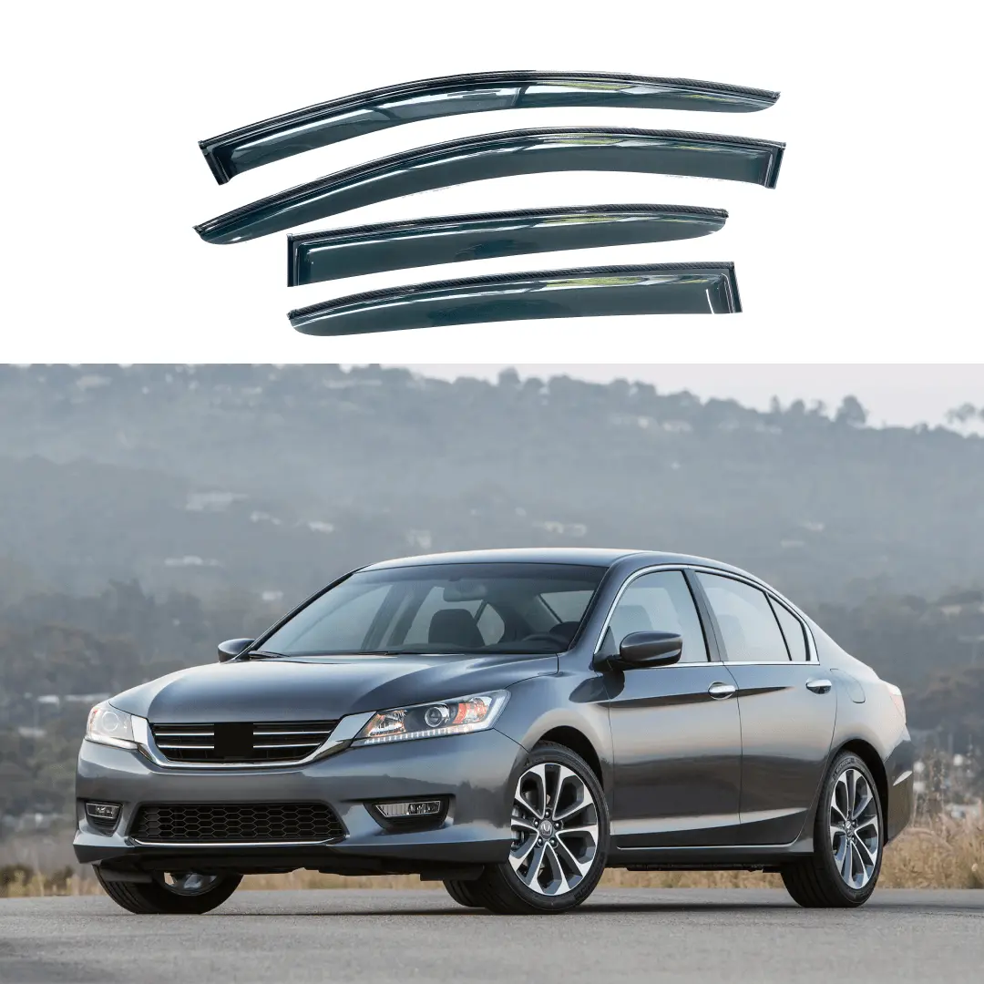 For Honda Accord 2013-2017 Carbon Fiber Print Trims Window Visors Wind Guards 1