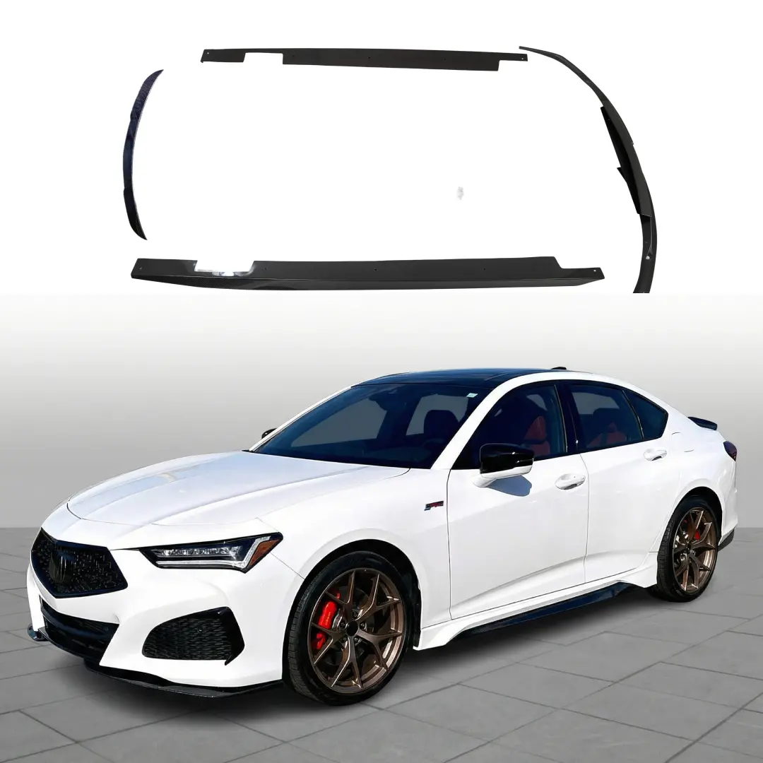 2021+ Acura Tlx - Carbon Fiber Aero Kit - (Front Lip + Side Skirt + Wing Spoiler) 1