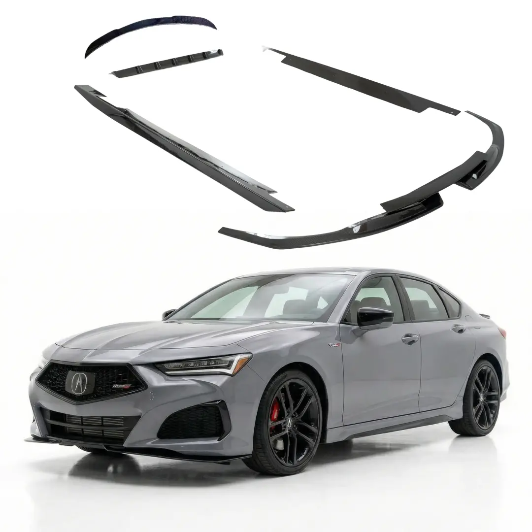 2021+ Acura Tlx - Carbon Fiber Full Aero Kit - (Front Lip + Side Skirt + Wing Spoiler + Rear Diffuser) 1