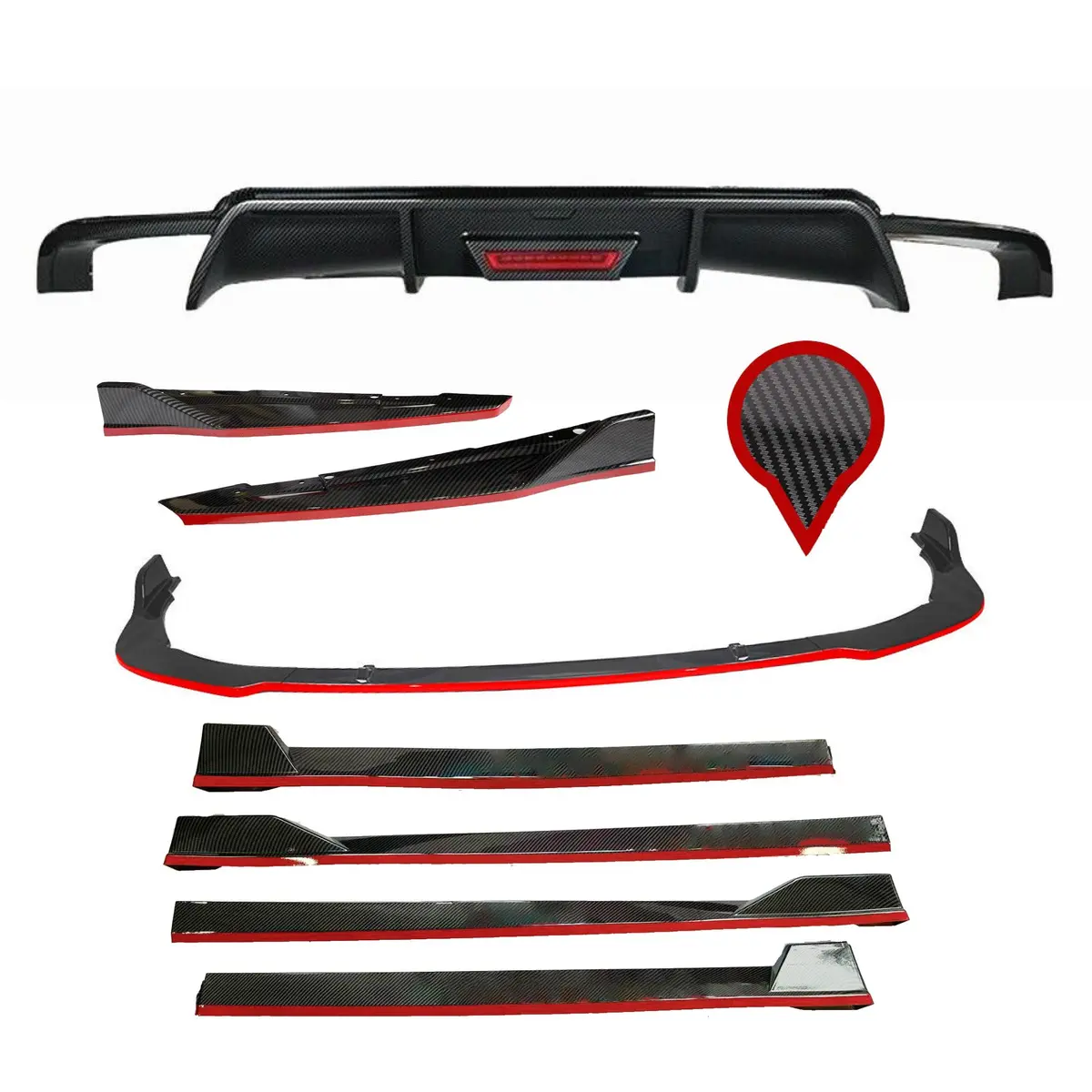 For Full Body Kit Set 4-In-1 -Led Light Fits Toyota Camry 2018-2024 2