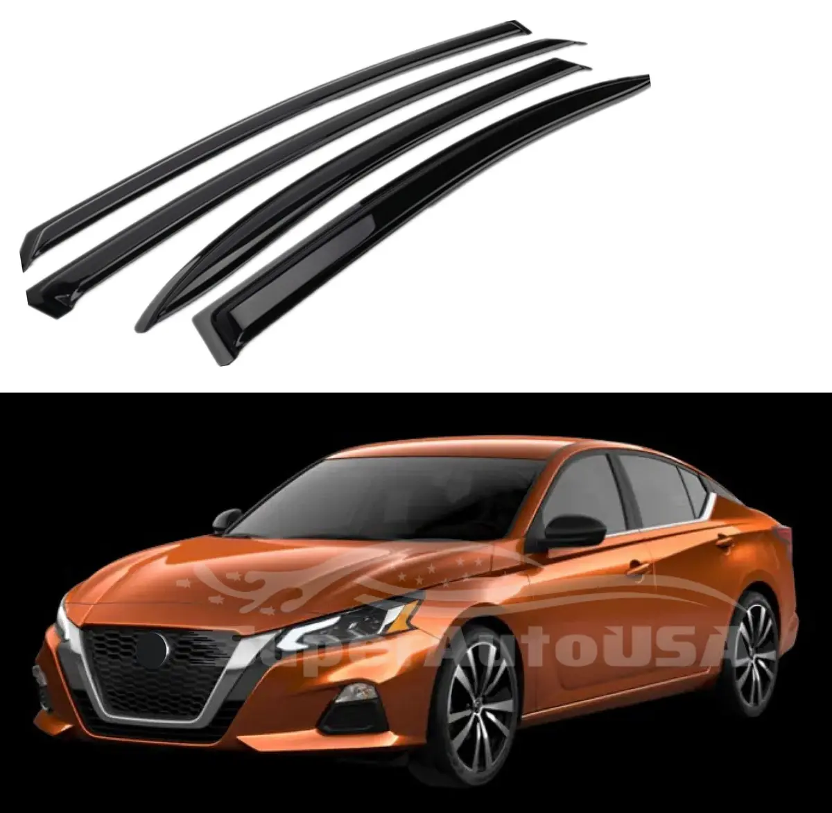 Fit 2019-2025 Nissan Altima Vent Window Visors Rain Sun Wind Guards Shade Deflectors 1