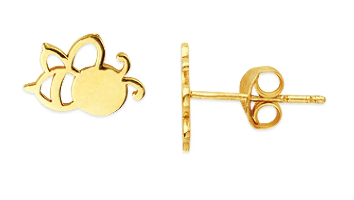 14K Bee Stud Earrings 1
