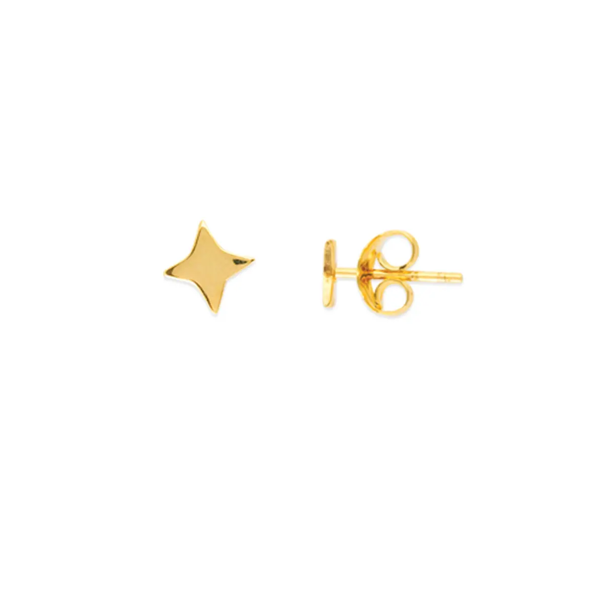 14K Yellow Gold North Star Stud Earrings 1