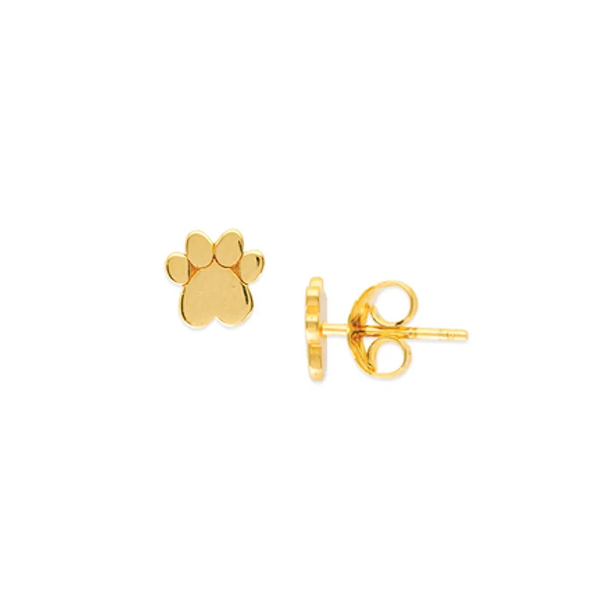 14K Heart Dog Paw Stud Earrings 1