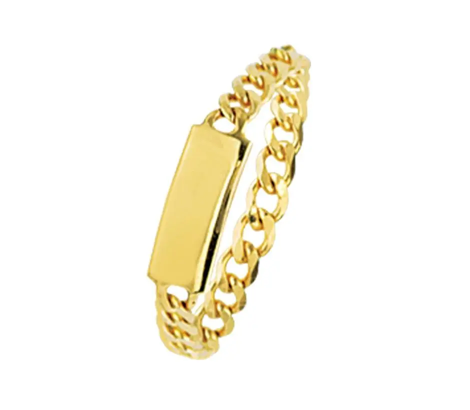 14K Mini Id Place Chain Ring 1