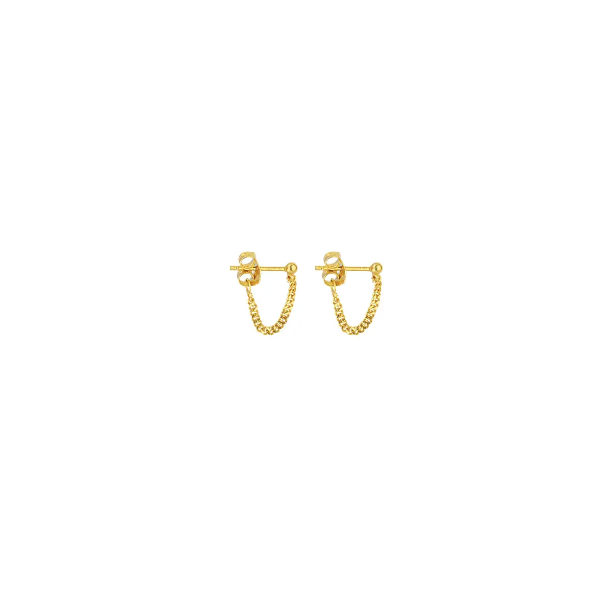 14K Curb 040 Front To Back Earrings 1