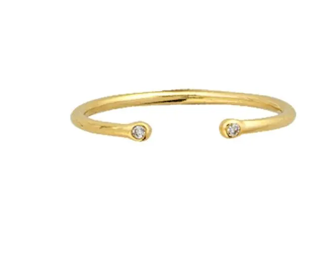 14K Yellow Gold Open Ring With Diamond 1