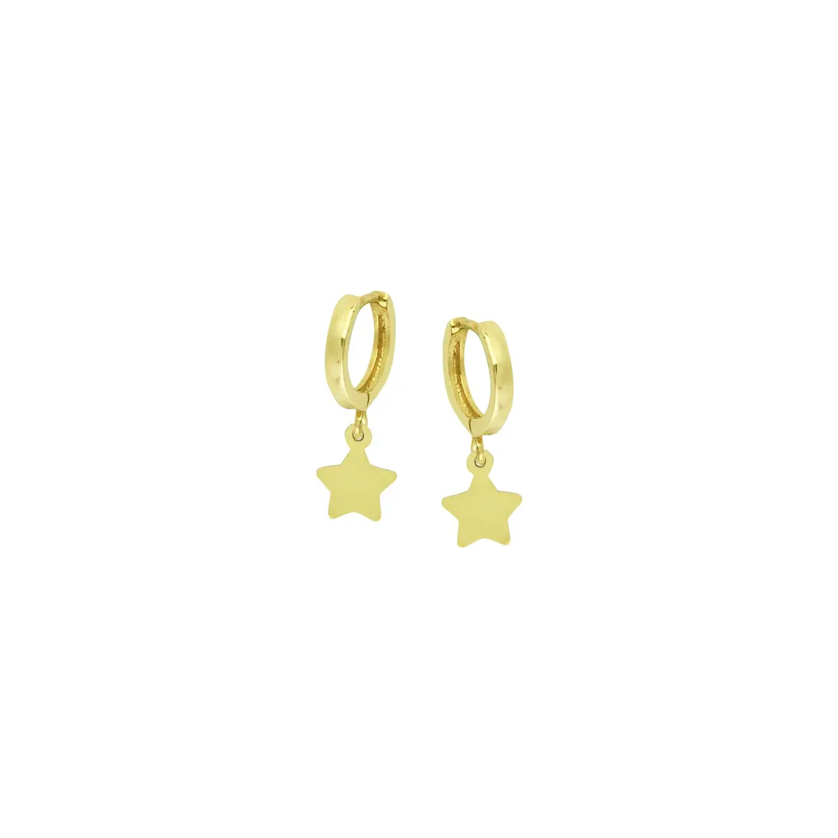 14K 10Mm Baby Hoop With Dangle Star Earrings 1