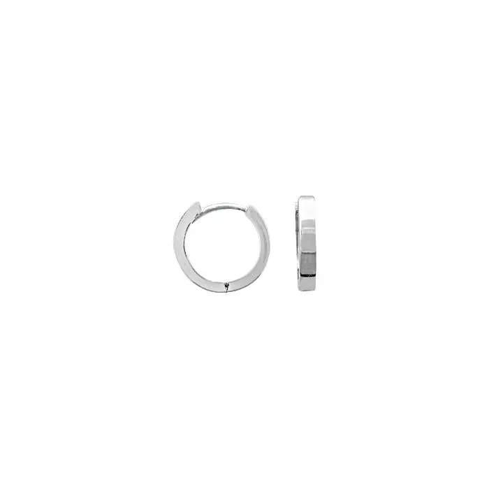 14K White Gold 11Mm Square Huggie Earrings 1