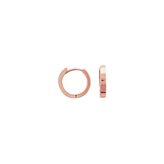14K Rose Gold 11Mm Square Shape Huggie Earrings 1