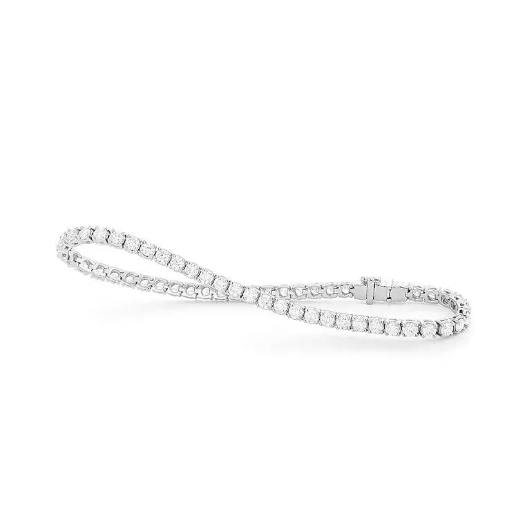 14K White Gold 4 Prong Diamond Tennis Bracelet 1