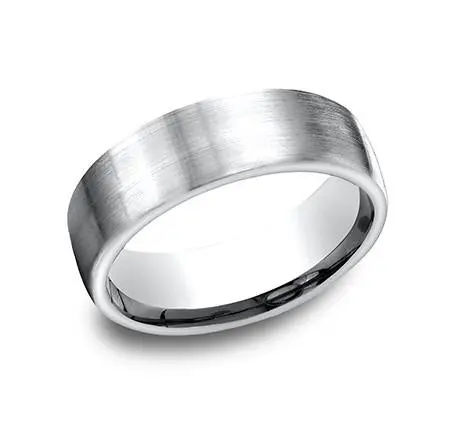 14K White Gold 5Mm Satin Finish Mens Wedding Band 1