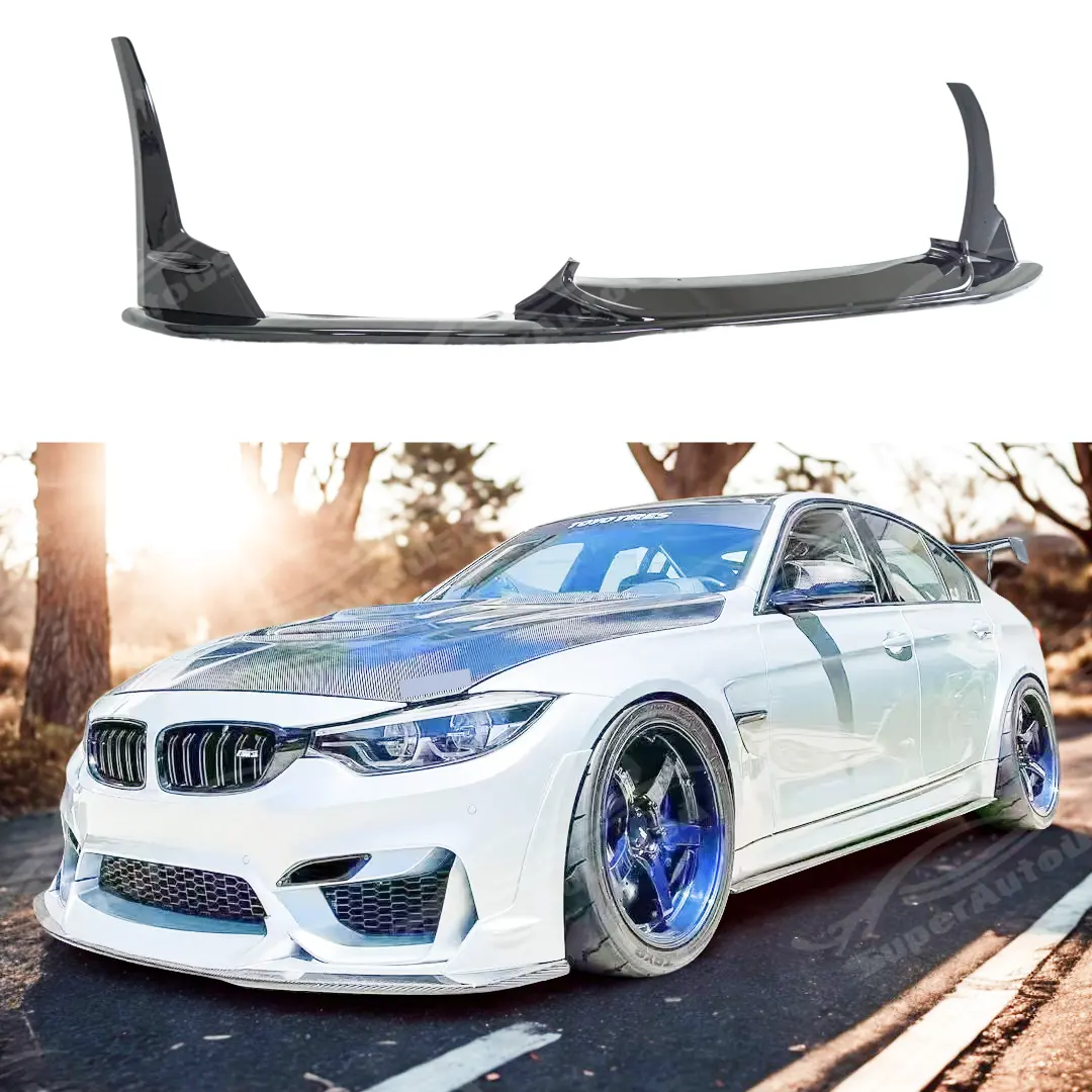 For Bmw F80 M3 2014-2018 Vten Front Splitter Lip Spoiler Lower Bumper Lip With Rear Corner Splitters 1