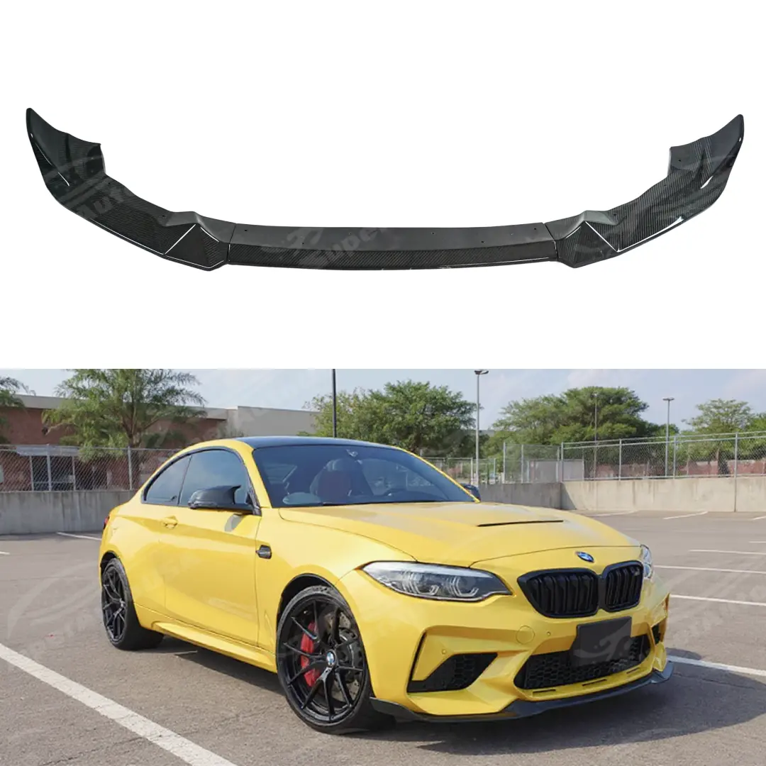 2019-2021 Bmw F87 M2 Cs Style Carbon Fiber Front Bumper Cover Fascia Upper Lower Grilles Lip Body Kits 1