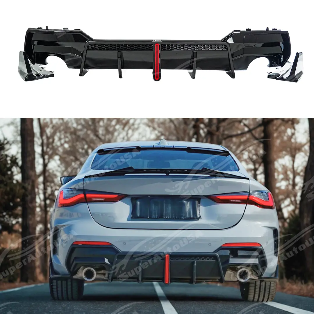 For 2021-2025 Bmw G22 4 Series 430I Coupe Vten Led Fog/Brake Light Rear Diffuser With Corners 1