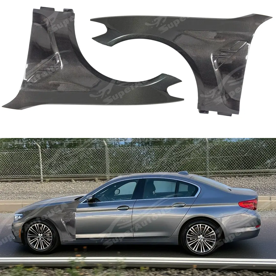 2017-2023 Bmw G30 5 Series M-Style Real Carbon Fiber Vented Fender Panel 1