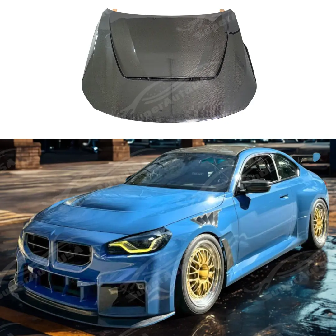 For 2022-2025 Bmw G87 M2 / G42 2 Series Ap Style Real Carbon Fiber Engine Hood 1