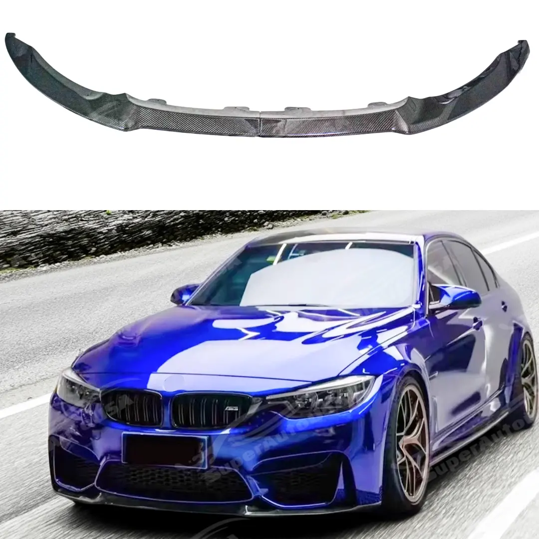 For Bmw F80 M3 14-18 Carbon Fiber Cs Style Front Bumper Splitter Lip 1