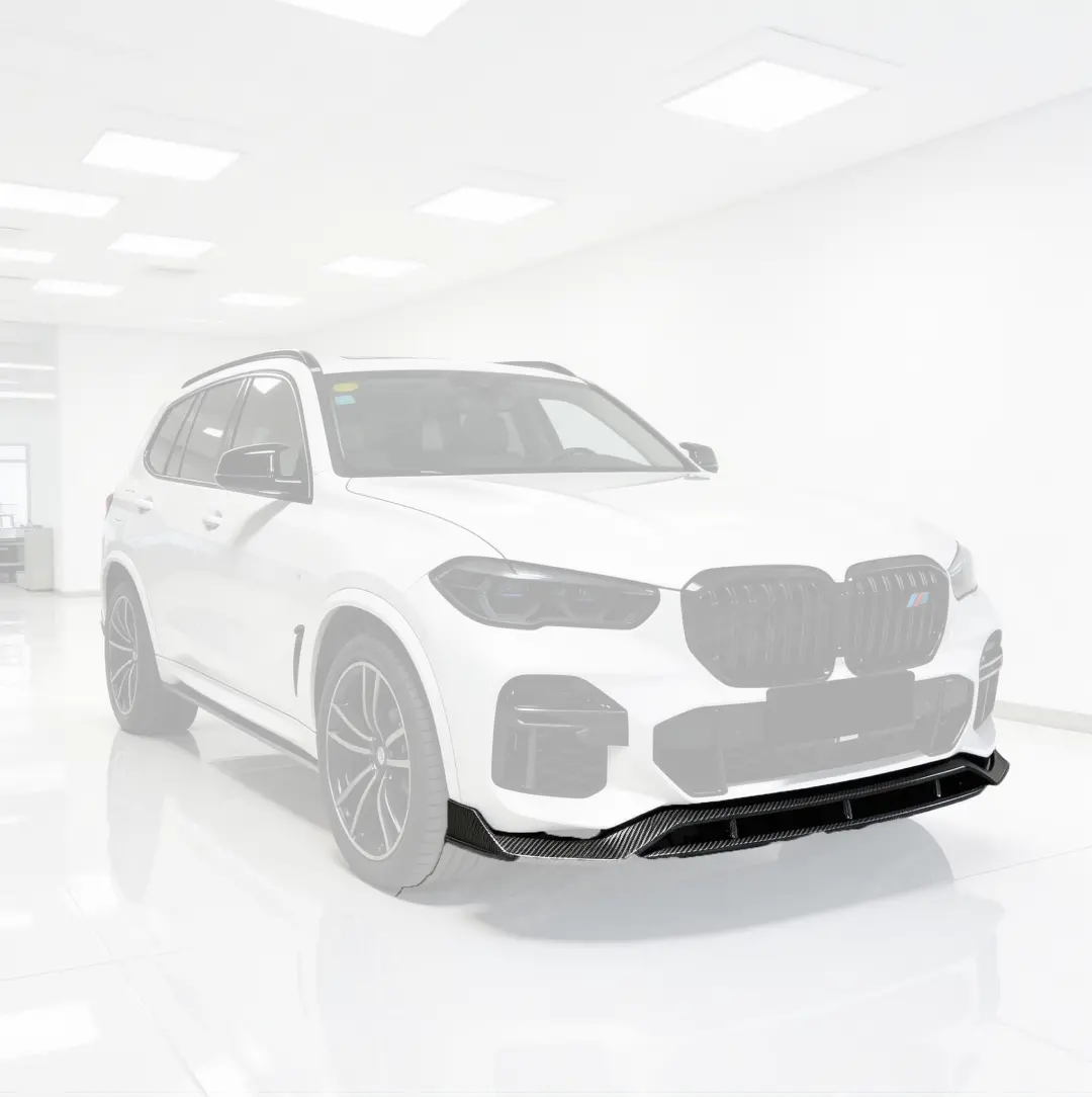 Fits 2019-2023 Bmw G05 X5 M Sport Real Carbon Fiber Front Bumper Lip 1