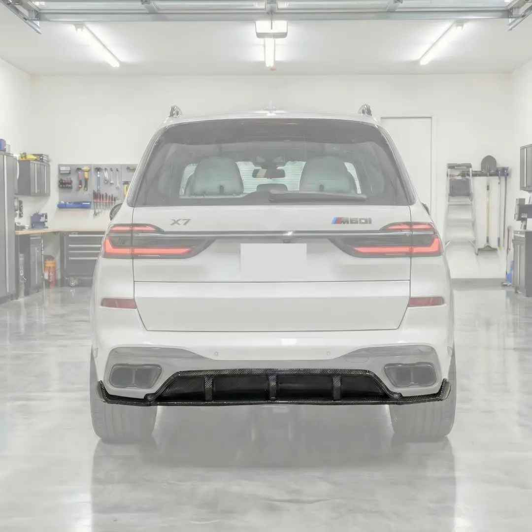 For 2019-2026 Bmw X7 Double Side Real Carbon Fiber Rear Bumper Diffuser Lip 1